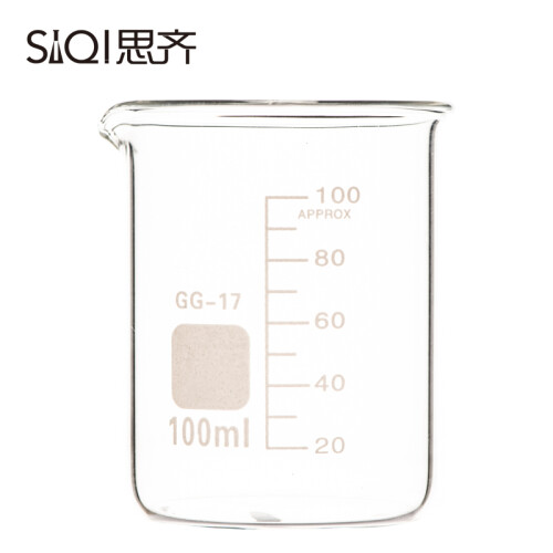 思齐（SiQi） 玻璃烧杯 100ml 耐高温 刻度杯 加厚 实验器材 玻璃仪器