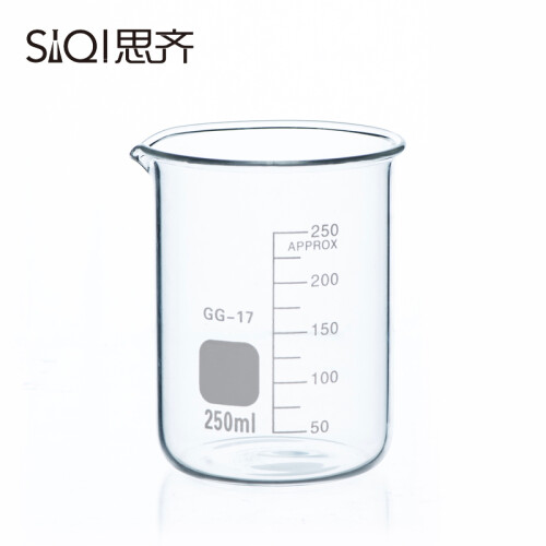 思齐（SiQi） 玻璃烧杯 250ml 耐高温 刻度杯 加厚 实验器材 玻璃仪器 高硼硅玻璃