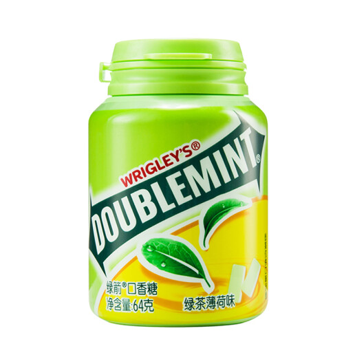 京东超市绿箭（DOUBLEMINT）口香糖绿茶薄荷味40粒64g单瓶装（新旧包装随机发）