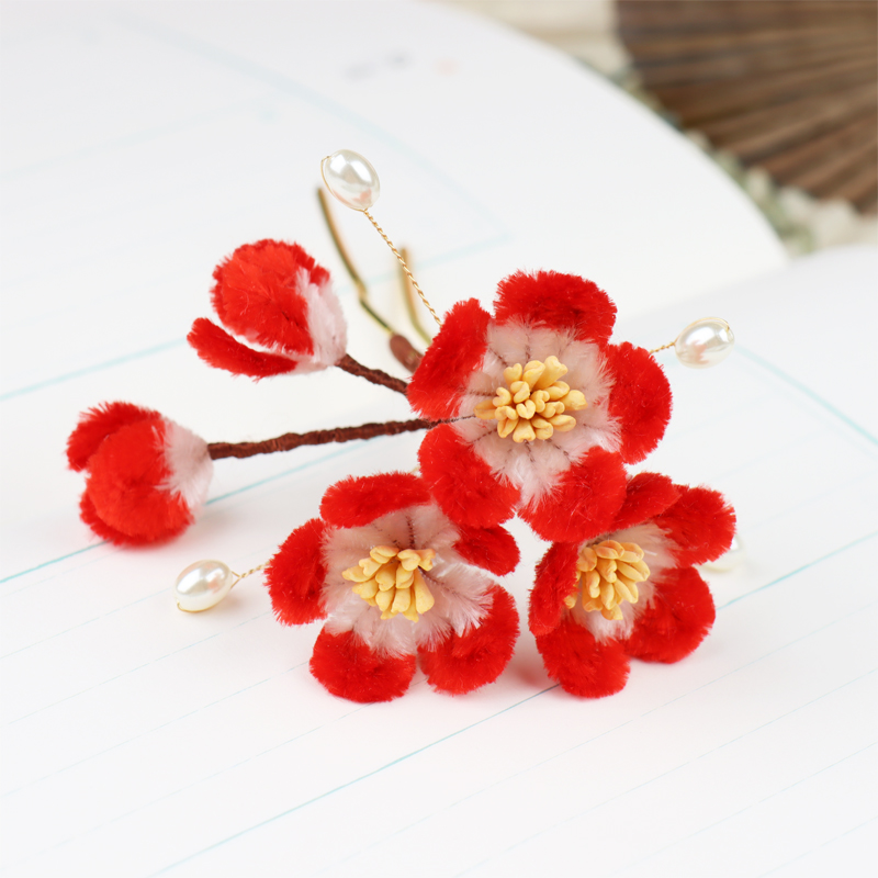 2022新款绒花diy材料包新手diy非遗绒花制作材料包工具汉服发簪配饰免