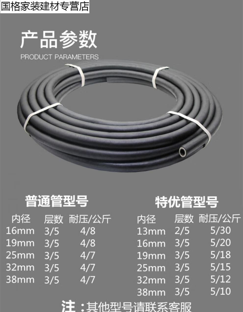 黑色耐压夹布橡胶管黑胶管弹性强力耐磨空压机气管喷砂胶皮软水管优质