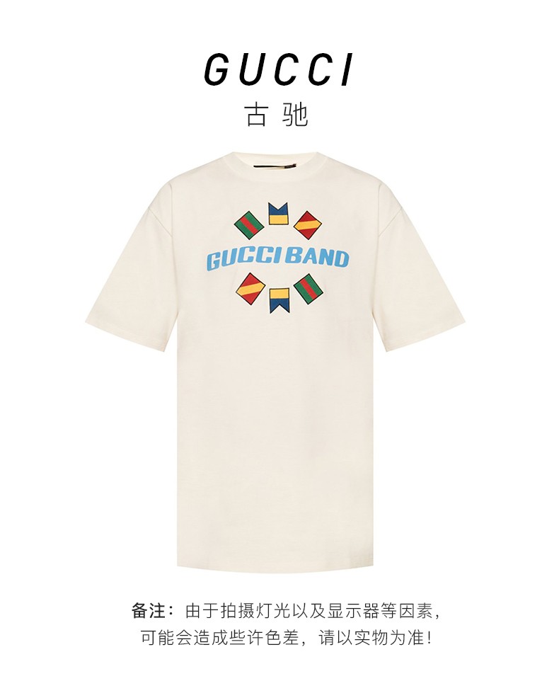 古驰 gucci男装 2020年新款 男士band刺绣印花标识宽松版短袖t恤衫