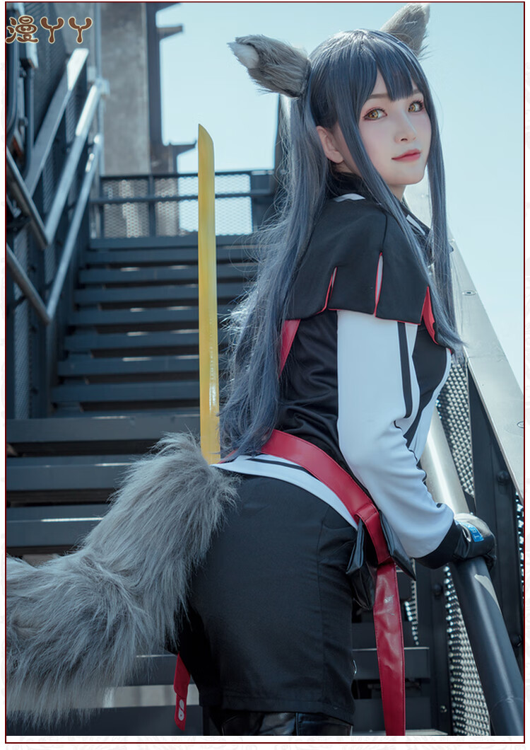 cos服 明日方舟cos德克萨斯 拉普兰德cosplay服女假发