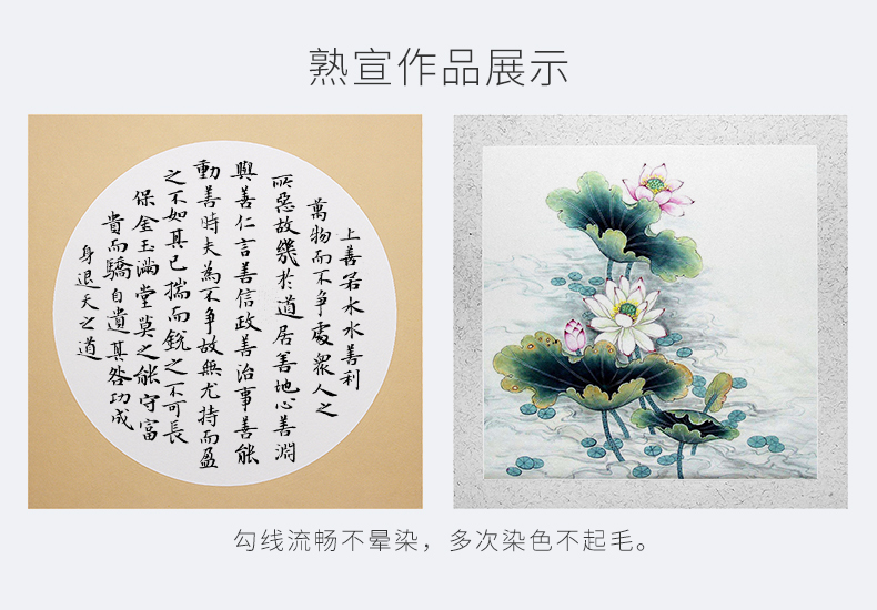 厚宣纸国画工笔画作品纸书法纸镜片纸半生半熟生宣装裱宣纸 生宣-方形