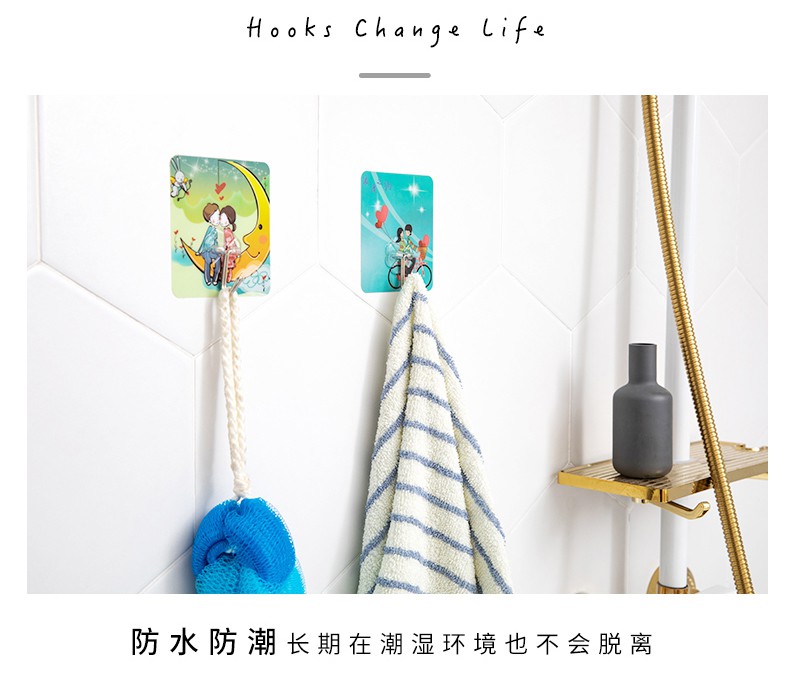 墙纸上的挂钩挂衣服相框壁纸墙布贴壁布墙纸专用强力粘胶无痕免钉承重