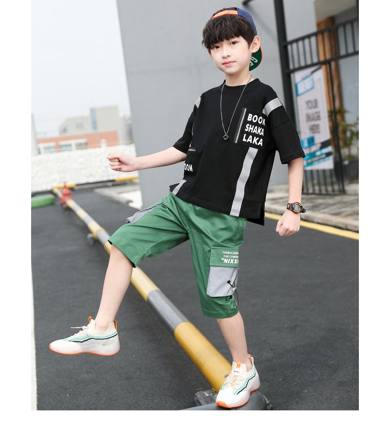 童装男童套装夏装2020新款中大童休闲韩版t恤裤子儿童套装小男孩时尚
