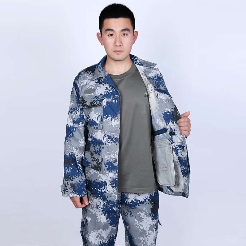 迷彩服套装工地干活耐磨衣服空军城市迷彩服套装男夏季空降兵作训服装