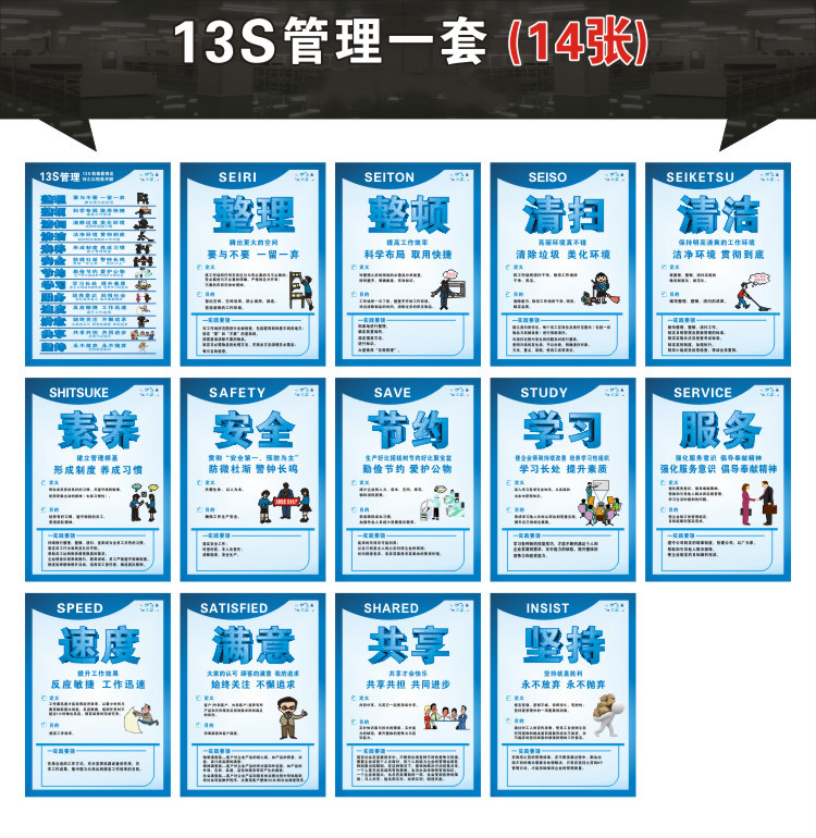 5s 6s 7s 8s 9s 工厂安全标语 车间生产品质管理标语励志海报看板