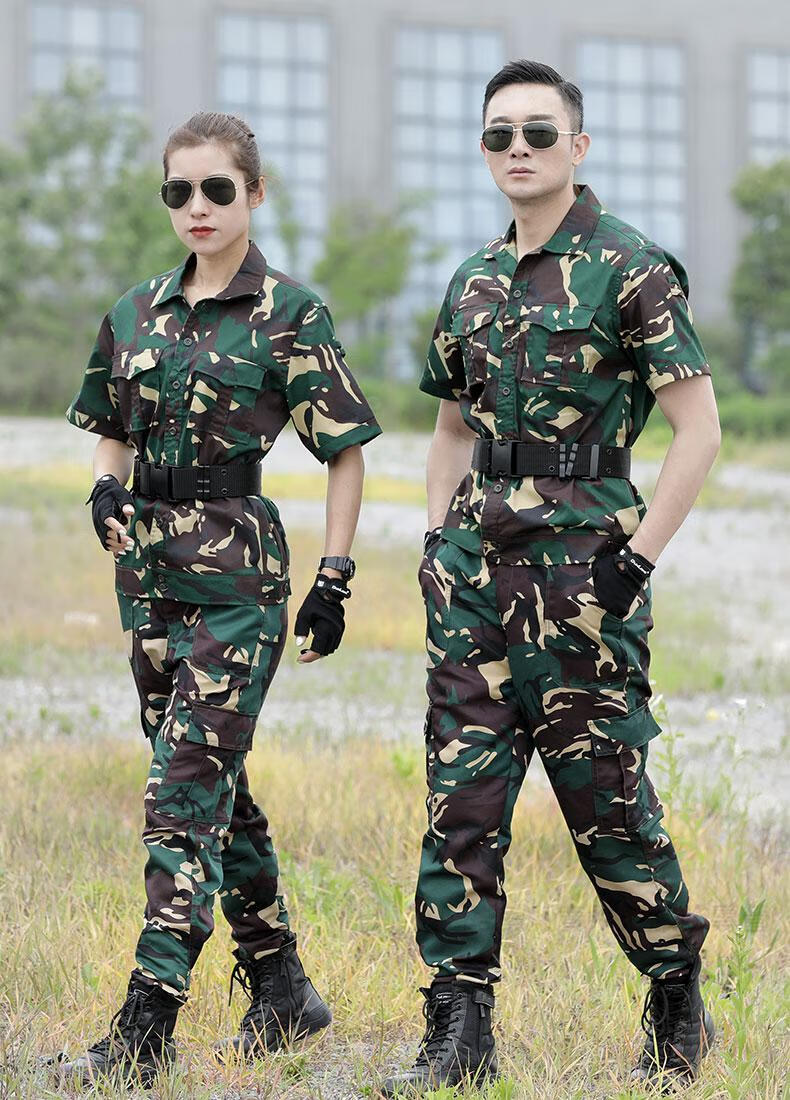夏季迷彩服陆军套装男2022新式版短袖特训表演学生军训薄款劳保工作绿