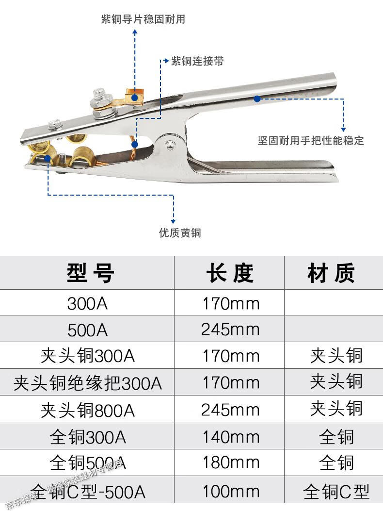 500电焊钳全铜锻压不烫手电焊机配件800焊夹焊把钳 小精灵300a(实惠之