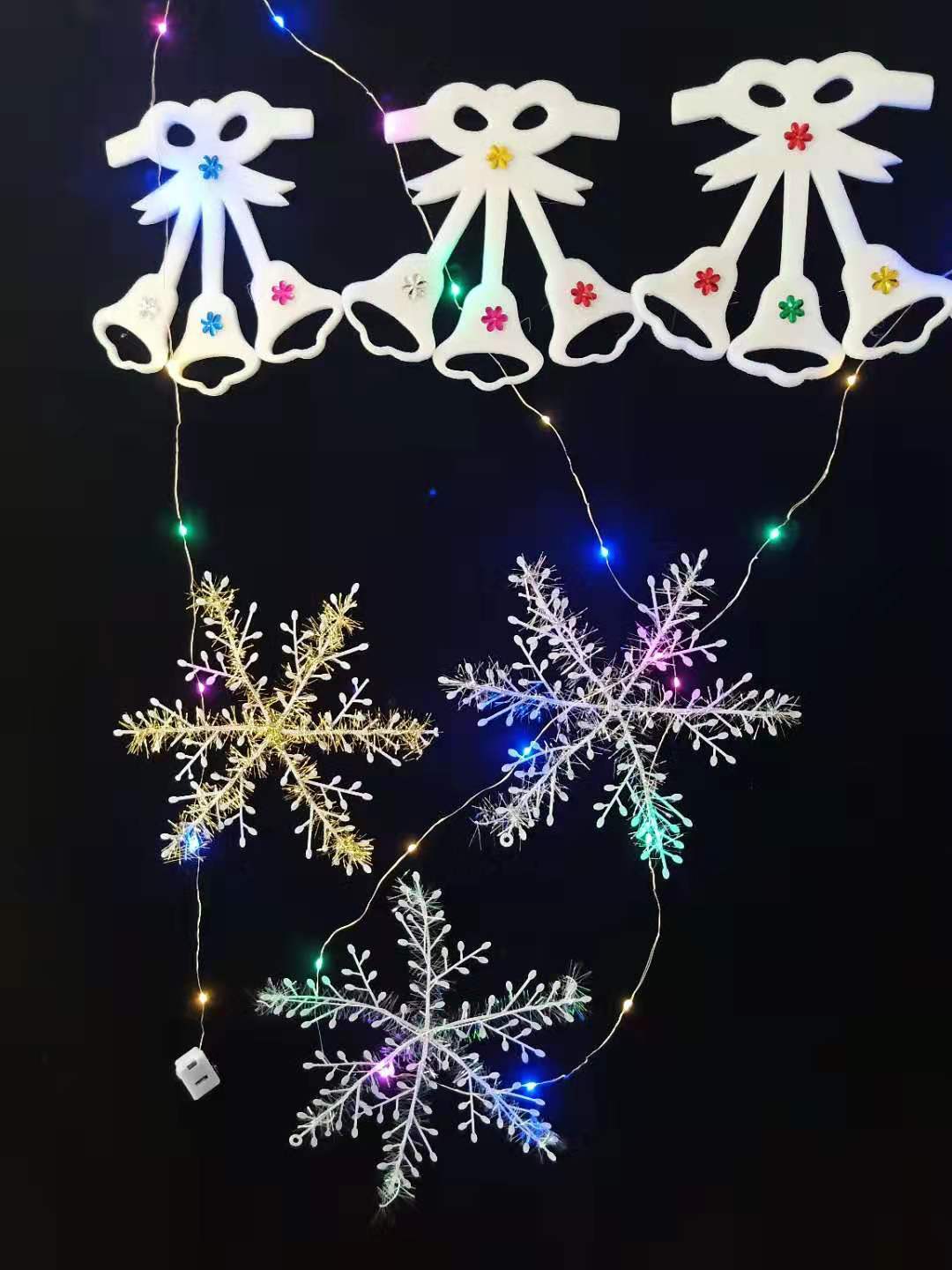 龙哥家居新年装饰品装扮挂饰雪花片儿童表演道具立体仿真雪花串雪花