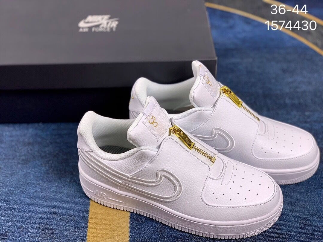 1af1白色金属拉链空军一号低帮板鞋dm5036100白色36