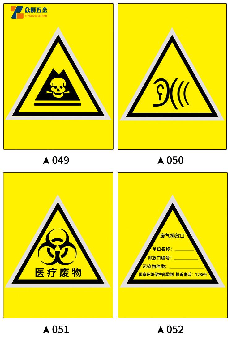 环保一般固废仓库危废间标识牌危险废物标识牌废机油雨水排放口骷髅头