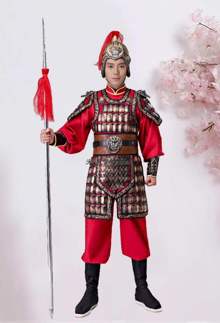 古代将军衣服盔甲古装男士兵小兵服小将服装将士服装舞台演出服装戏服