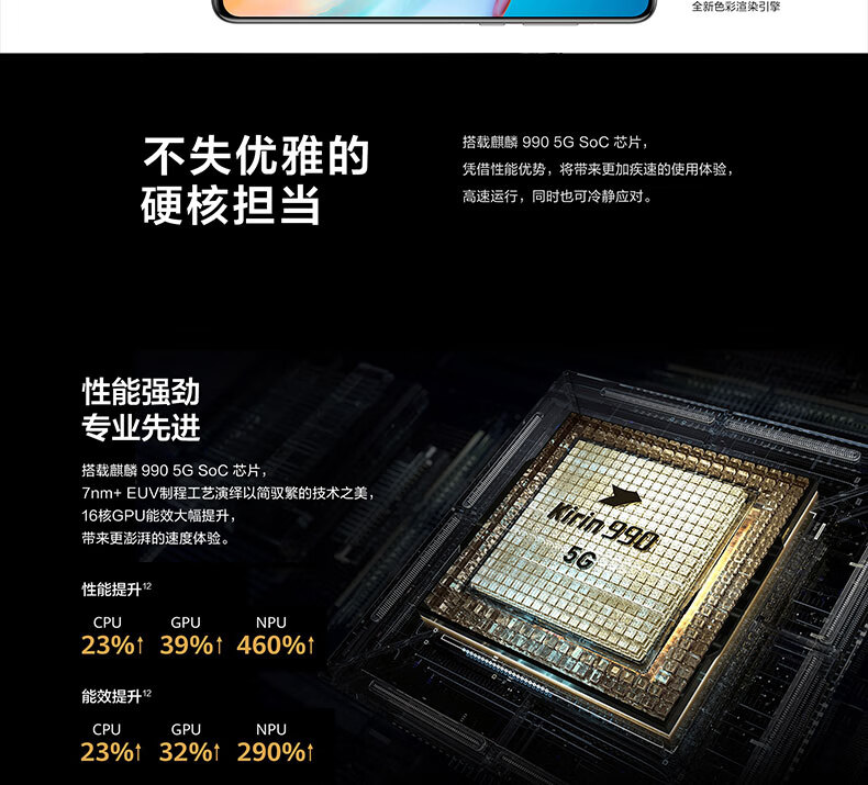 华为huaweip40麒麟9905gsoc芯片5000万支持鸿蒙harmonyos晨曦金全网通