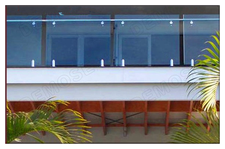 304不锈钢全实心游泳池落地玻璃夹底座栏杆玻璃配件200高斜30黑色盖