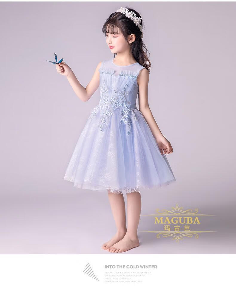 裙生日晚礼服2020春夏新款大童生日晚礼服网纱蓬蓬裙女孩钢琴演出服女