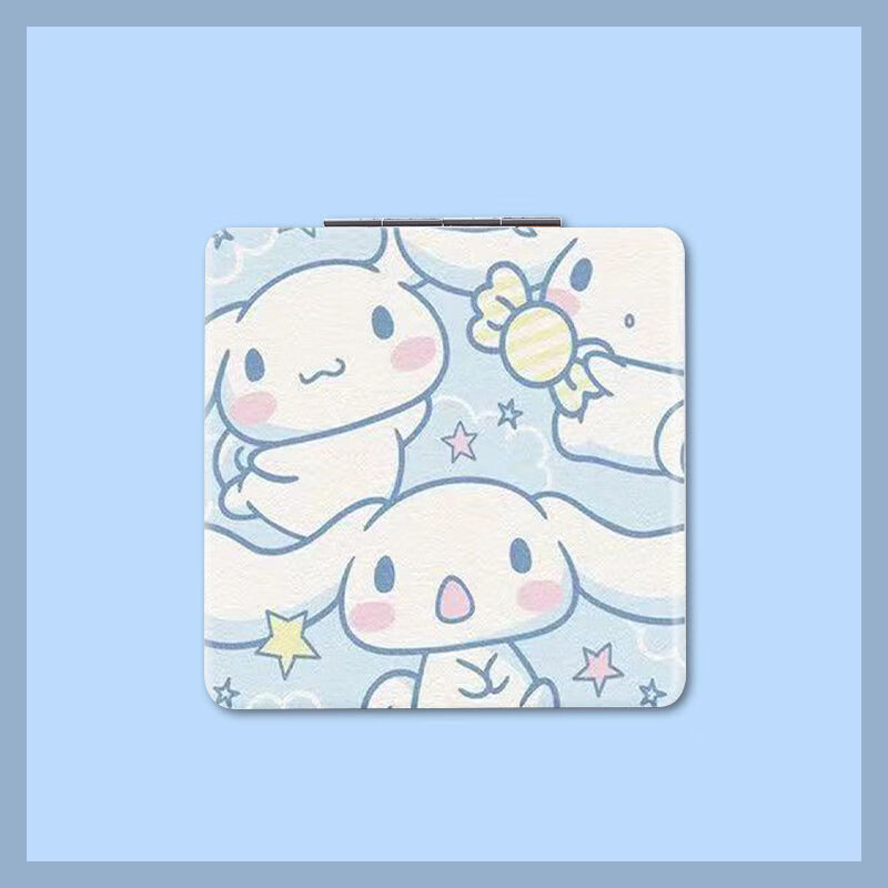 可爱卡通星星玉桂狗随身化妆镜少女学生宿舍便携小镜子折叠双面镜新品