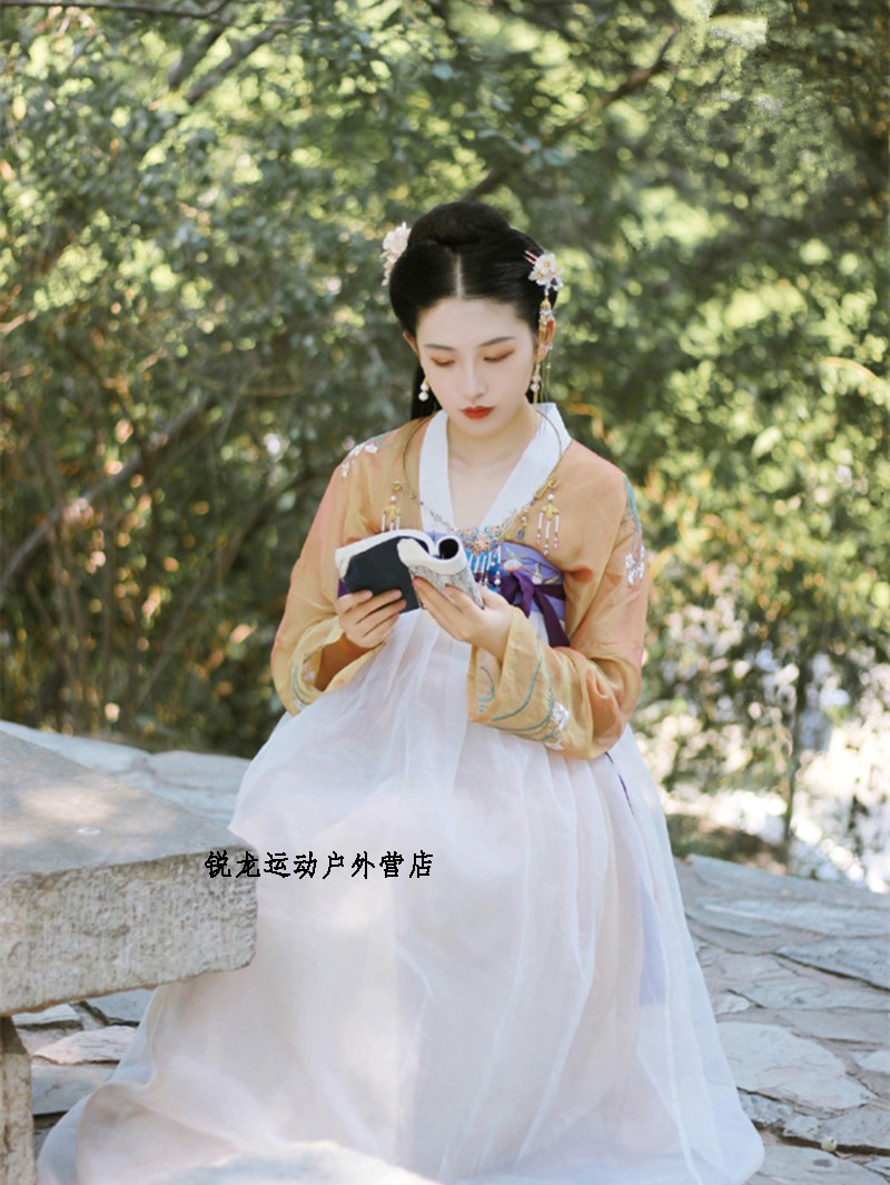 传统汉服女对襟齐胸襦裙 古装服装广袖流仙裙 汉唐中国风女装汉服