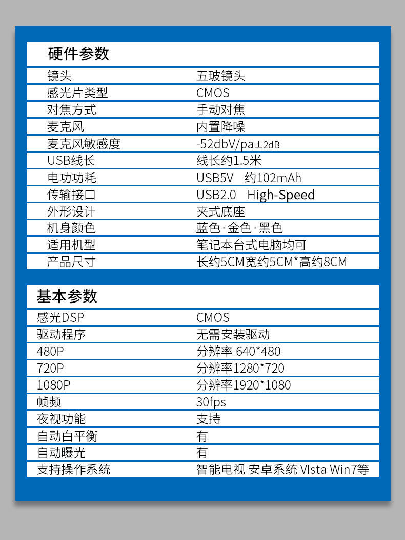 视频外置usb带麦克风话筒ouio自营华为米家s7高杆金色720p网课推荐