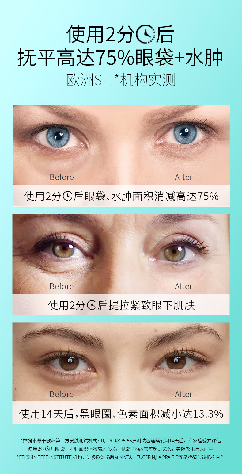 REMESCAR唯美思佳淡化眼袋眼霜消减疲劳淡减浮肿克星提拉紧致 淡化眼圈眼袋眼霜8ml