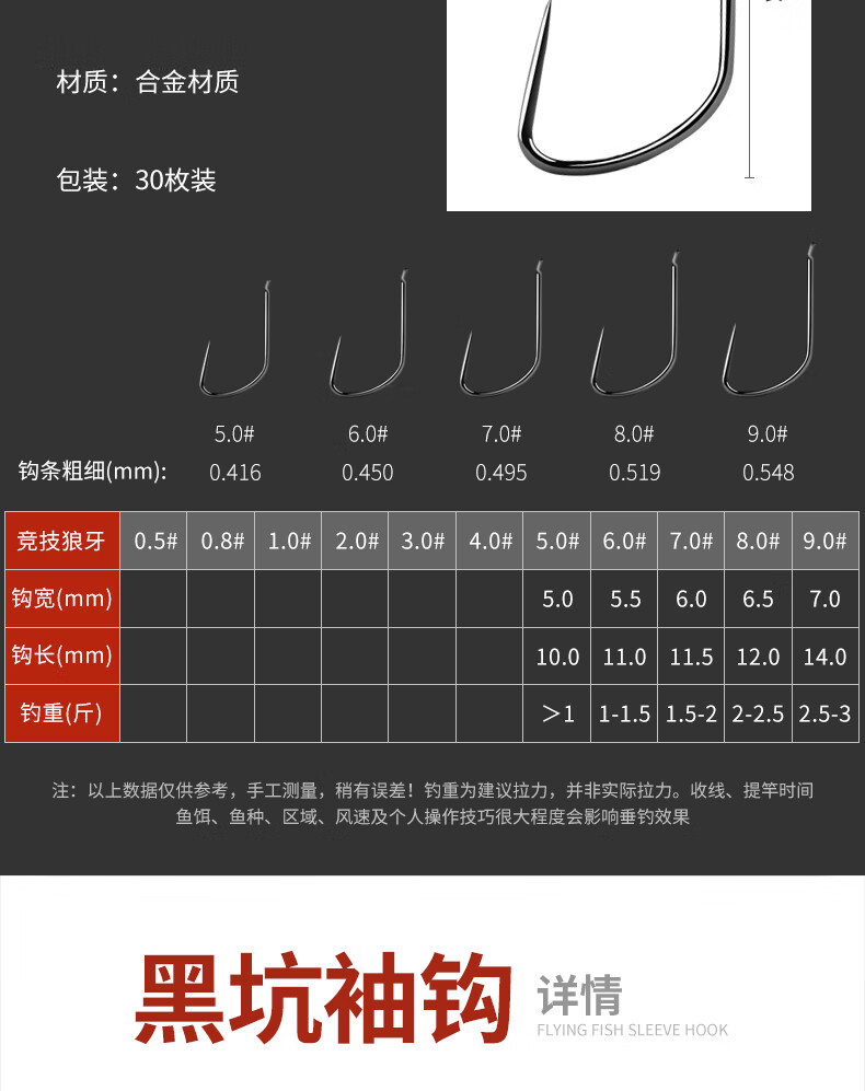 鱼钩散装不跑鱼新关东金袖钓鱼钩进口有无倒刺鲫新型鱼钩 竞技狼牙30