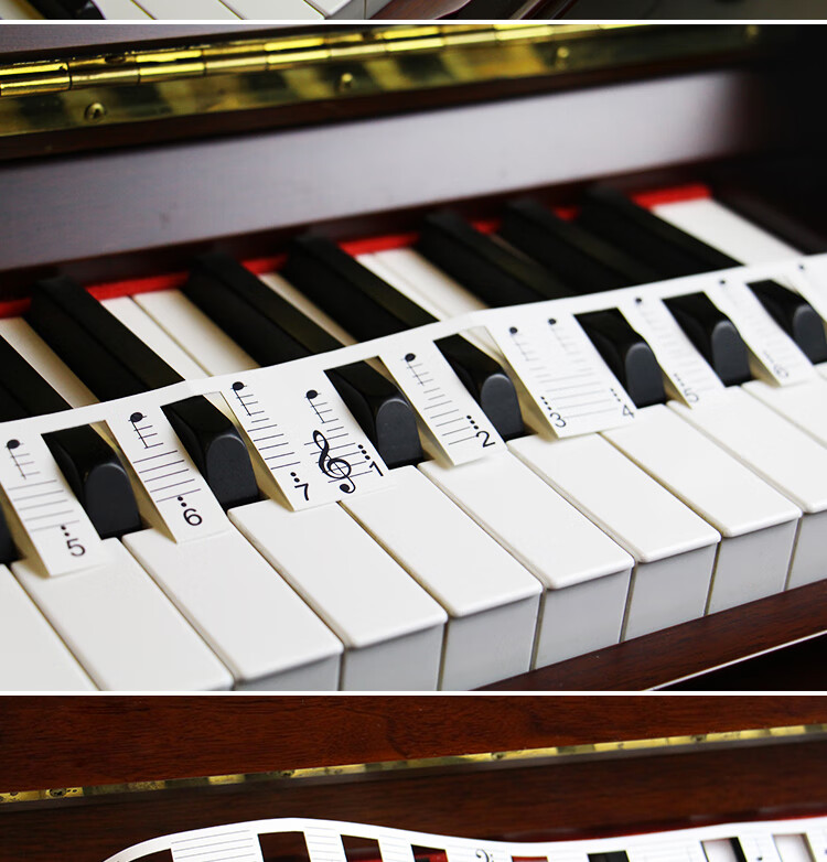 钢琴键盘贴纸电钢琴电子琴琴键贴键盘条88键五线谱简谱音符音标贴 88
