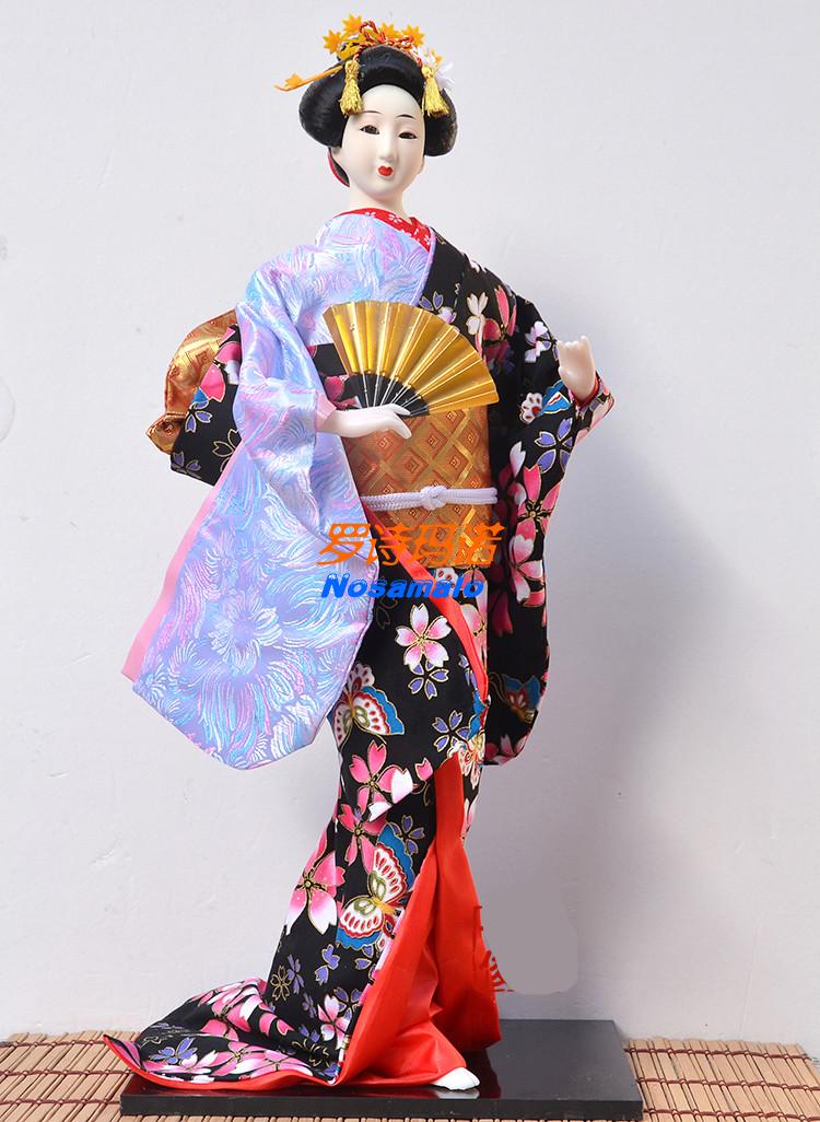 罗诗玛诺礼品 艺日本人偶娃娃 娟人和服娃娃日式桌面摆件家居礼品22寸