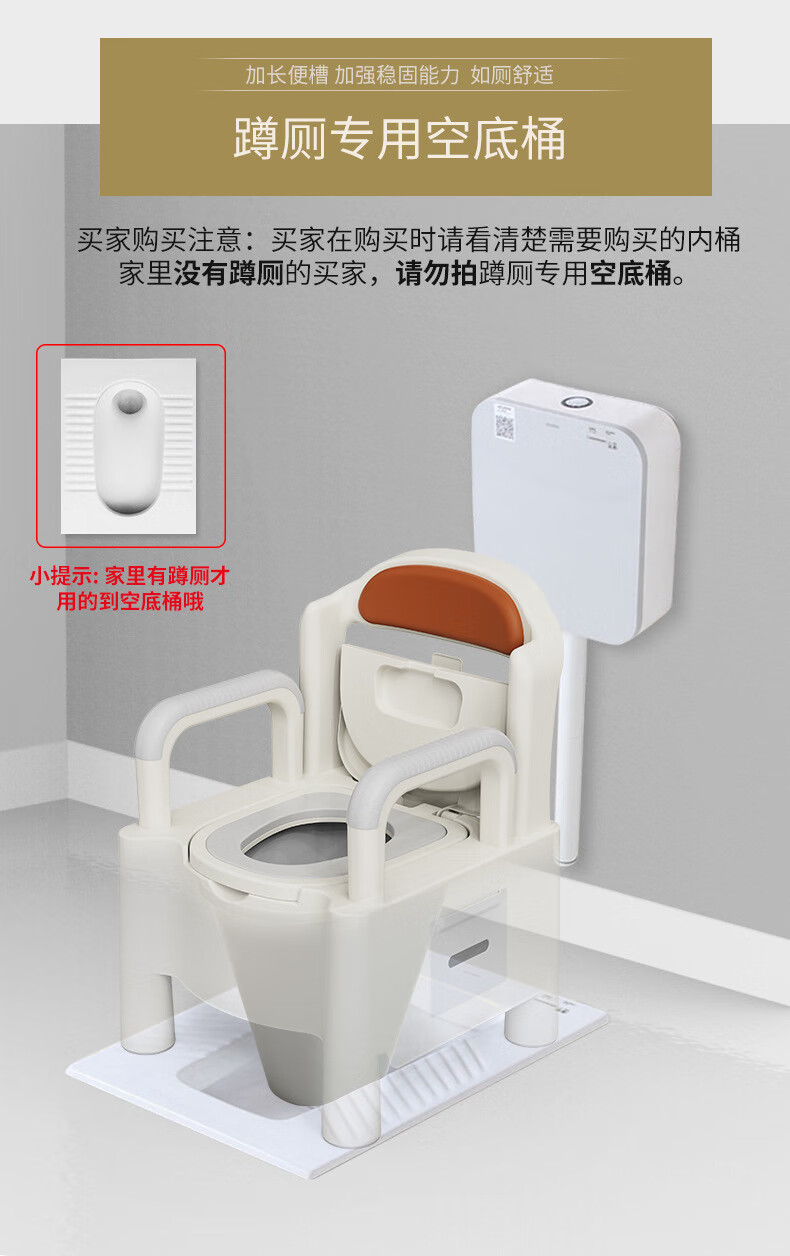 孕妇移动坐便器便携式简易马桶室内房间两用家用病人蹲厕用塑料尿盆