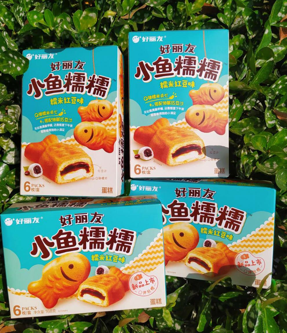 好丽友小鱼糯糯好丽友派小鱼糯糯4盒红豆糯米蛋糕西式糕点儿 4盒糯米