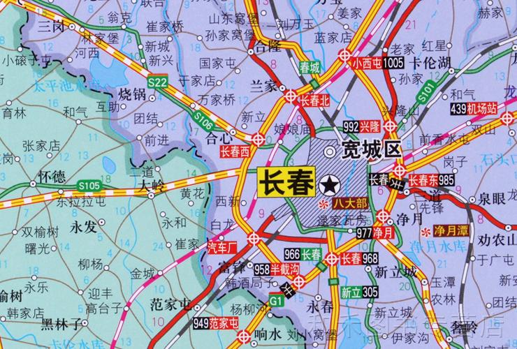 2021年版吉林省地图14x1m挂图全省交通政区图哈图社分省系列