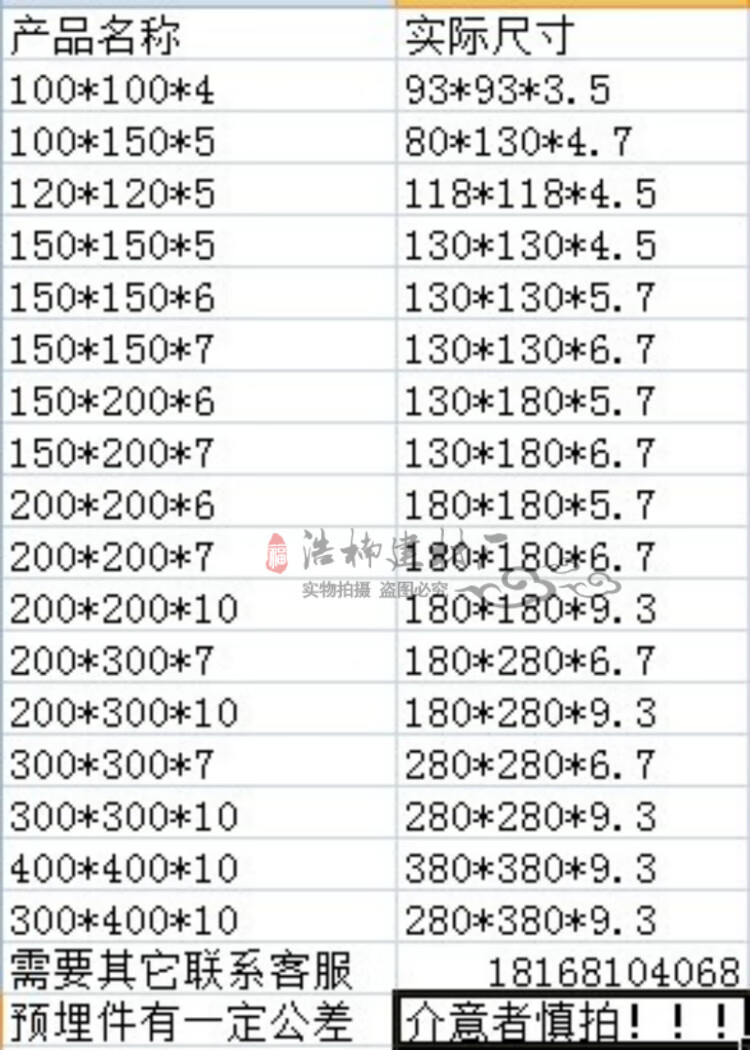 镀锌铁板预埋件钢板预埋板四孔钢管底座护栏钢结构幕墙工程连接件 150