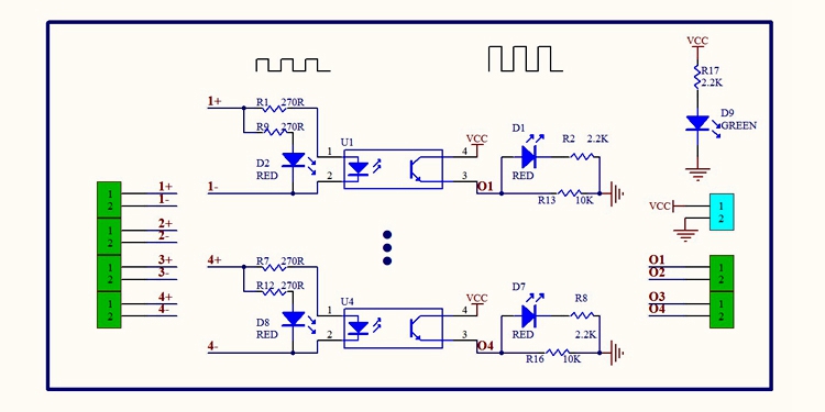 单片机plc电光耦隔离板模块高低电平转换npnpnp板带指示灯12v24v5 3.