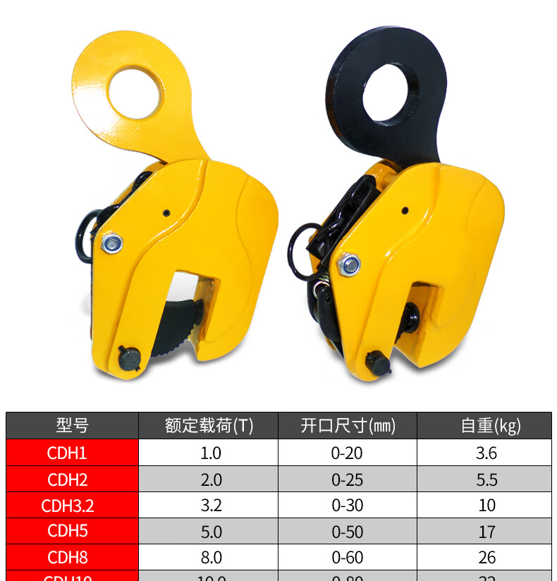 起重吊钳钩重型铁板夹子夹1吨l吊竖吊平单板横吊 5吨l