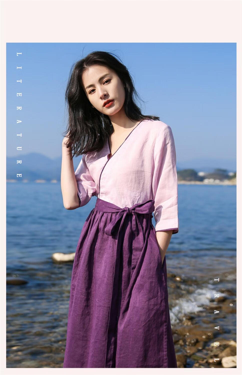 潮至夏装苎麻亚麻棉麻女装女王轻奢素订高端料连衣裙女夏旗袍改良版