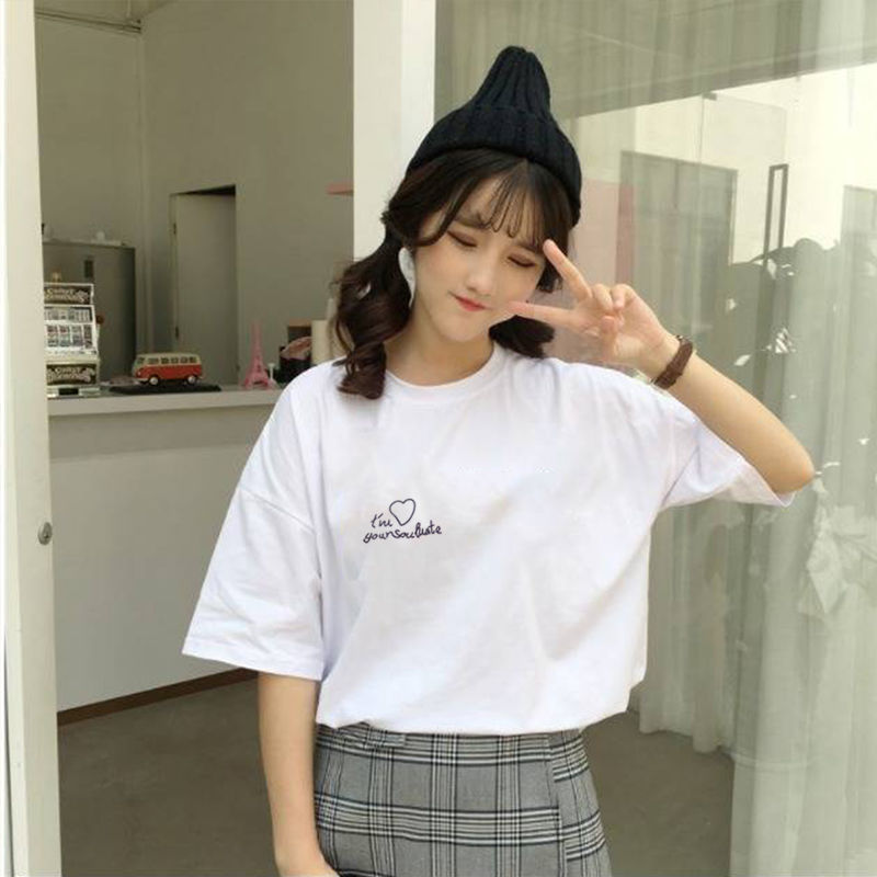 2020新款韩版原宿风ulzzang宽松bf风短袖t恤上衣女学生百搭打底衫 03