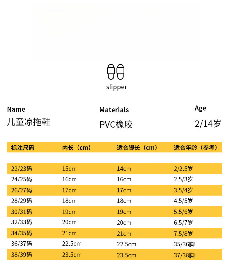 14，踩屎感靜音加厚防滑居家男女童拖鞋可愛卡通圖案軟底兒童拖鞋夏 橙色 38