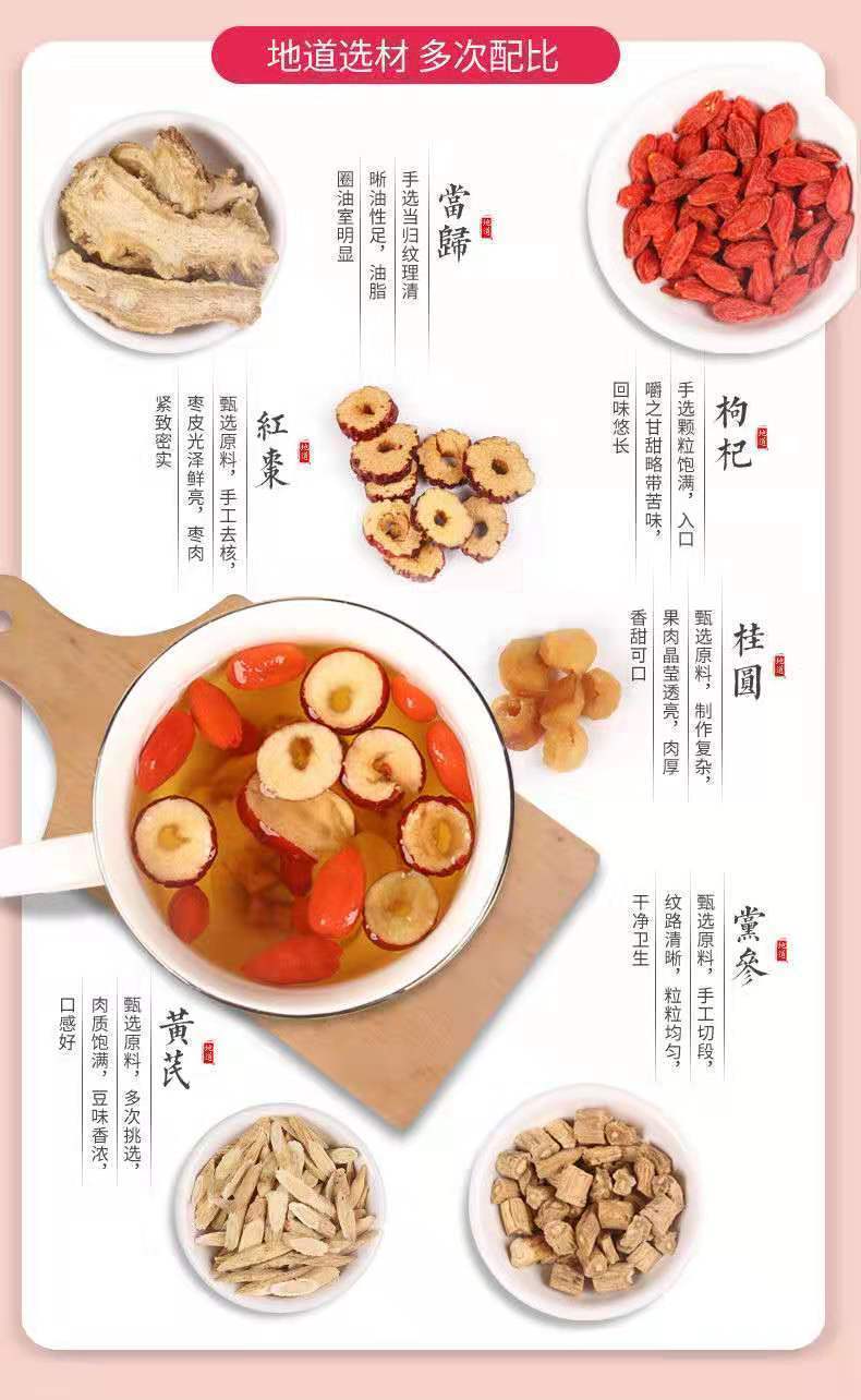 八宝茶养生茶玫瑰花茶桂圆枸杞红枣菊花气血三炮台茶调理泡水喝的男女