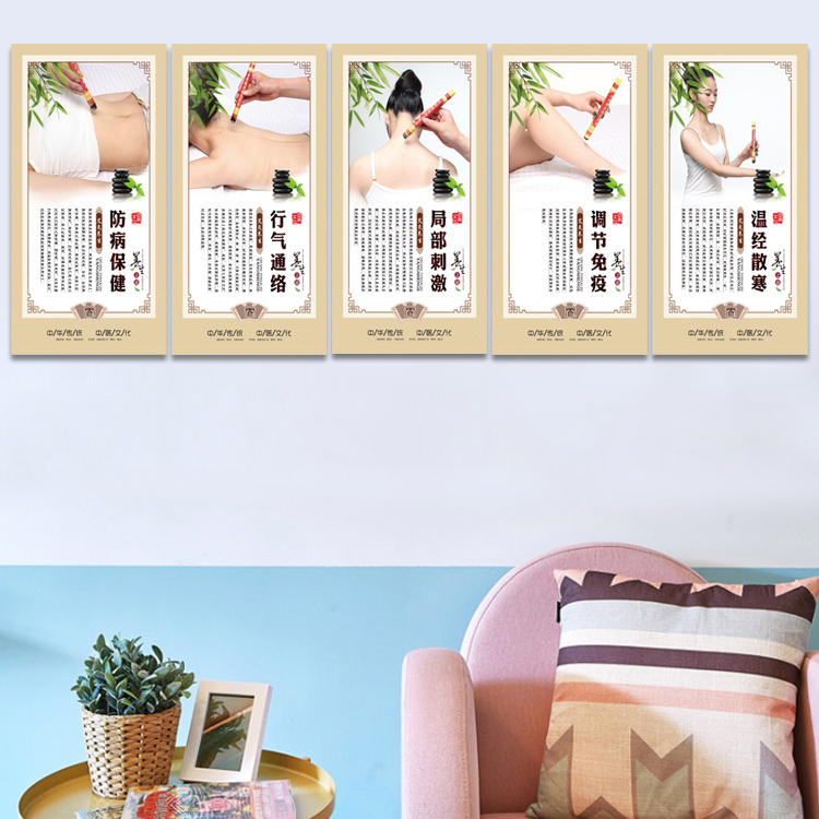 艾灸馆装饰挂画中医理疗馆墙壁画美容院养生馆装饰画中医院宣传画 深