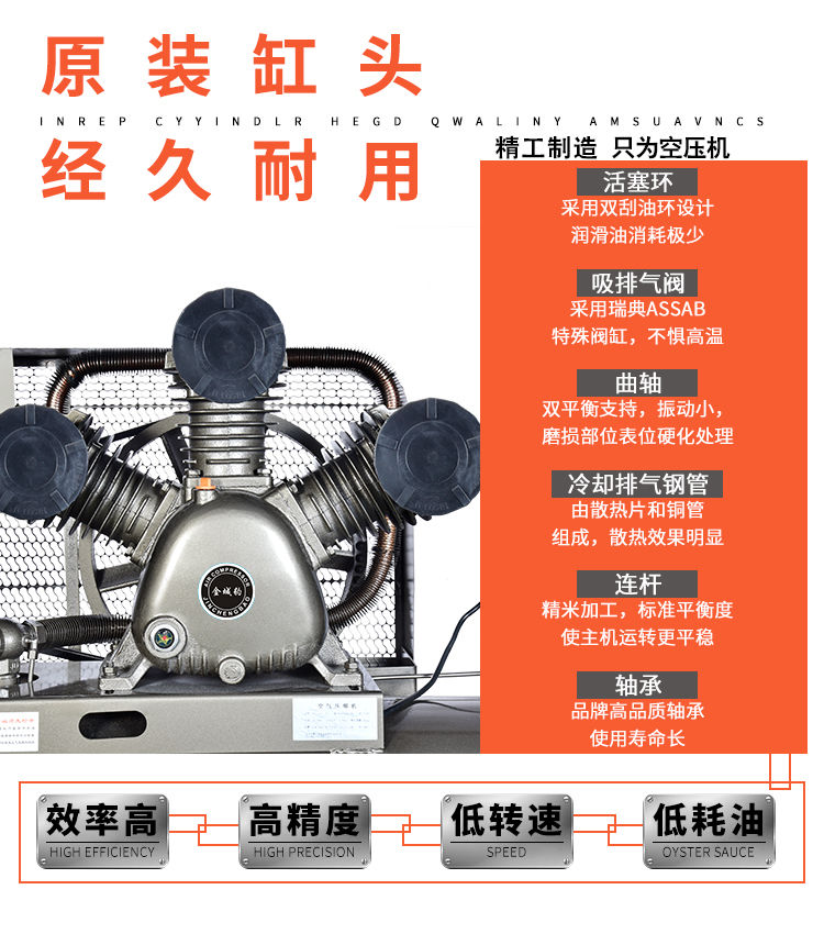 气泵空压机小型高压工业级7.5kw家用220v空气压缩机380v三相2.2kw 7.