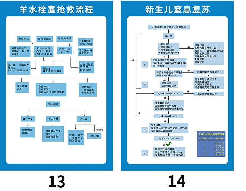 医院抢救室急救流程步骤挂画过敏性窒息休克反应图心肺复苏中毒抢救