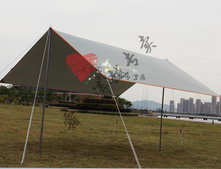 帐篷户外超大牛津布多人遮阳露营多用途凉棚便携车边蓬新品 6x4.