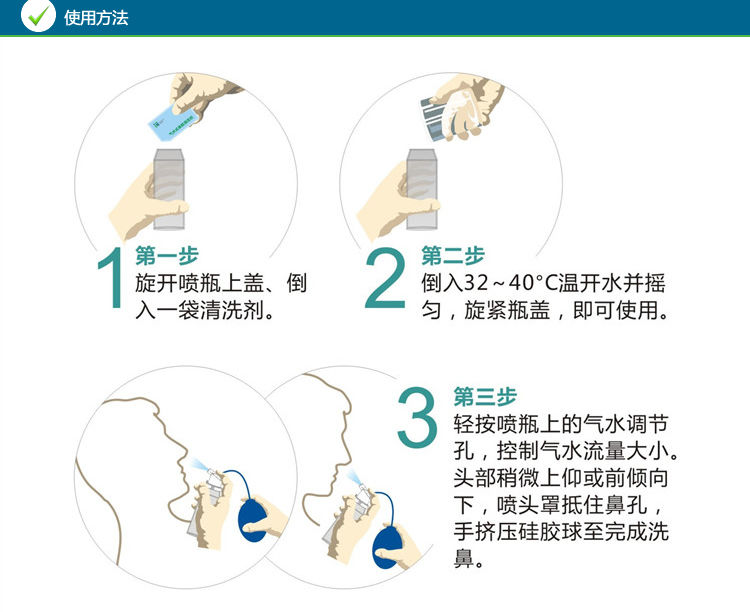 瑞福洗鼻器鼻炎鼻腔冲洗器成人儿童过敏性生理盐水鼻窦炎医用喷雾医院