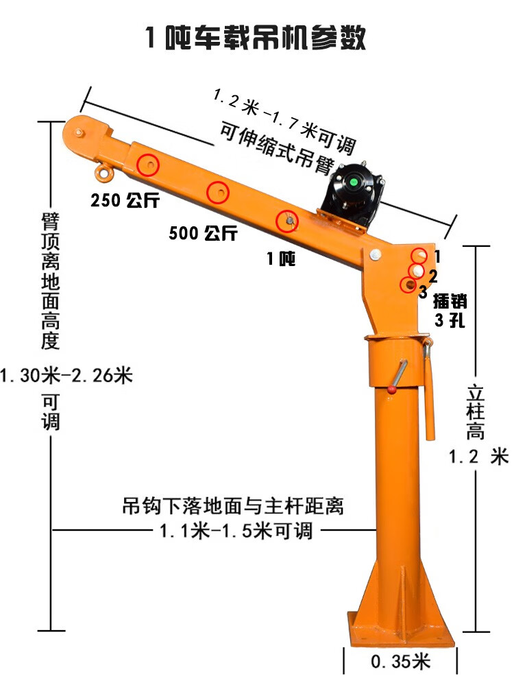 车载吊机1吨12v24v小型车用吊运机220v家用电动葫芦随车吊起重机220v