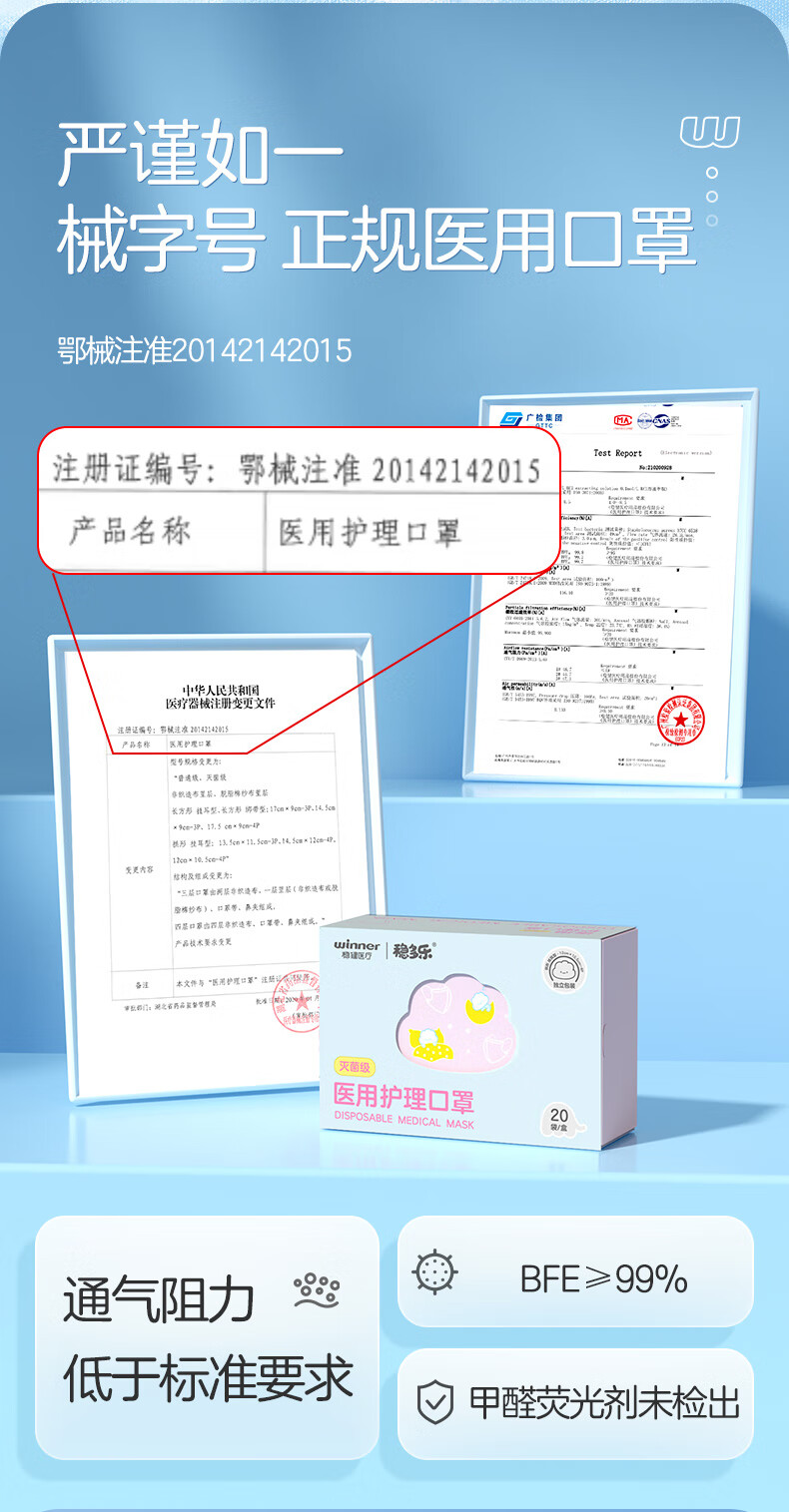 稳健医疗儿童医用口罩 儿童尺寸 舒适透气柔耳 三层过滤防细菌 可爱萌印花口罩 医用护理口罩 稳多乐 非独立普通级 30只/盒