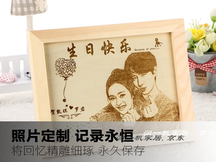 纪念日礼物送女友送老婆老公男友定制照片刻字恋爱情侣一年100天创意