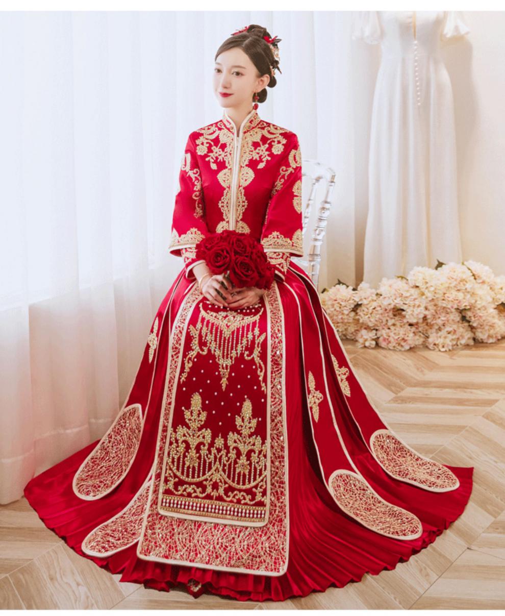 【中式婚礼新娘服装】秀禾服2020新款结婚礼服秋秀和服婚纱龙凤褂出阁