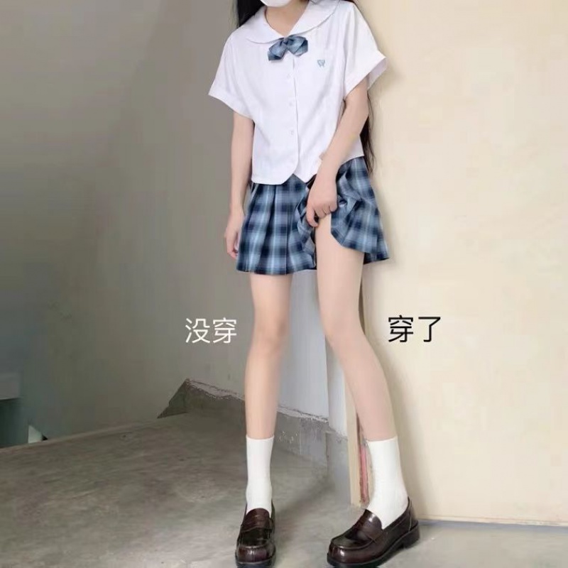 白丝袜jk白丝黑丝女学生白色洛丽塔薄款夏季连裤袜子女防勾丝性感仙女