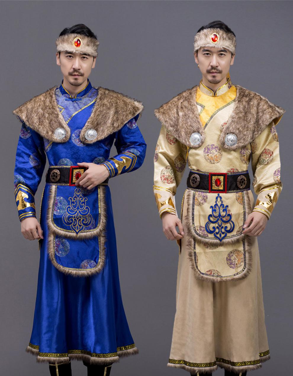 蒙古服装男舞蹈演出服装中年内蒙古现代装鸿雁服装少数民族表演服2020