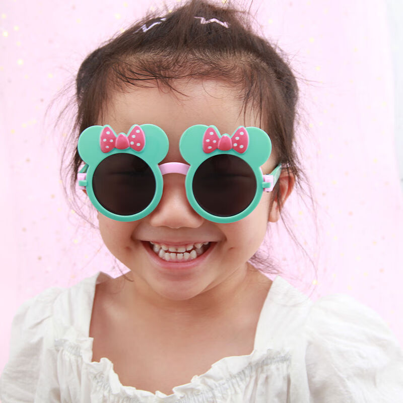 0-3岁米妮儿童翻盖太阳镜可爱宝宝眼镜女童1-4岁小孩防晒防紫外线墨镜